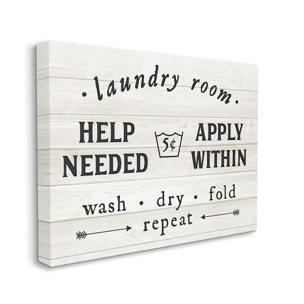 Stupell Industries Farmhouse Laundry Room Sign Rustic Pattern By Lettered and Lined Unframed Print Abstract Wall Art 30 in. x 40 in.