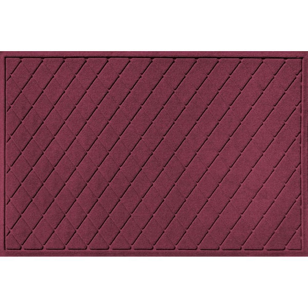 Waterhog Argyle Bordeaux 34 in. x 52 in. PET Polyester Indoor Outdoor Door Mat