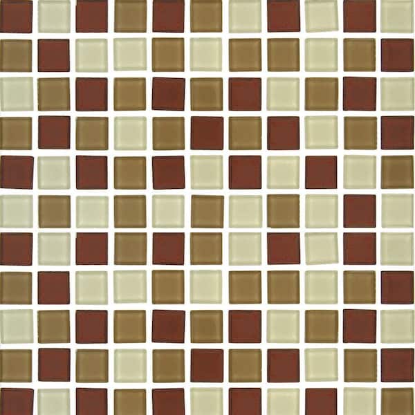 MSI Sedona Blend 12 in. x 12 in. x 4 mm Glass Mesh-Mounted Mosaic Wall Tile