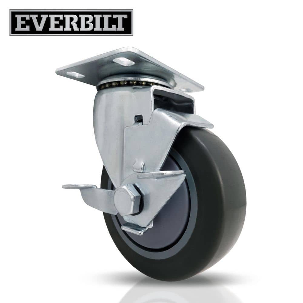4 in. Gray Rubber Like TPR and Steel Swivel Plate Caster with Locking Brake and 250 lb. Load Rating price history on PriceWatchPro