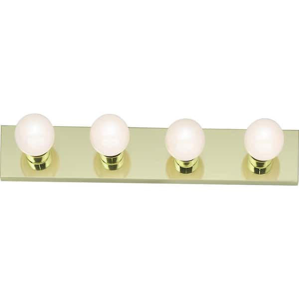 SATCO Nuvo 24 in. 4-Light Polished Brass Vanity Light with No Shade