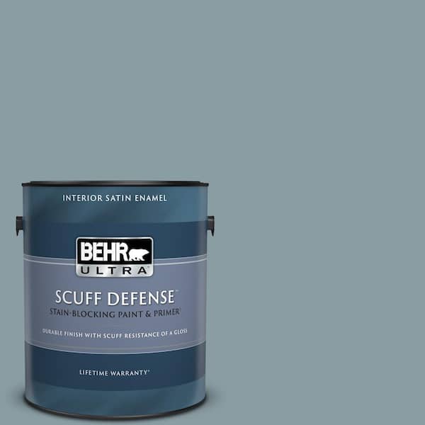 BEHR ULTRA 1 gal. #540F-4 Shale Gray Extra Durable Satin Enamel Interior Paint & Primer