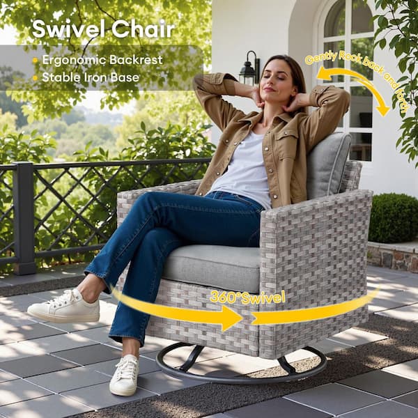 HOOOWOOO Howell 9-Piece Wicker Outdoor Furniture Patio