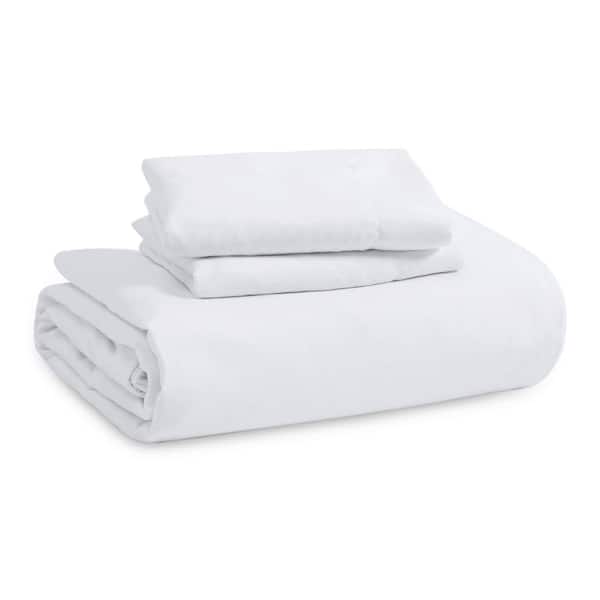 Angel Sar 90 in. x 90 in. White Solid Queen Polyester Soft Duvet Cover Set, Includes 1-Duvet Cover and 2-Pillow Shams for Bed
