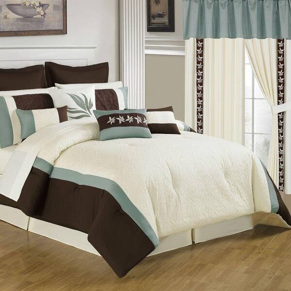 Lavish Home Anna Cream 24-Piece Queen Comforter Set
