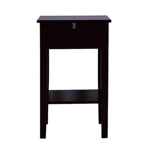 Tileon 16.30 in. W x 12.60 in. D x 25.60 in. H Brown Bathroom Linen Cabinet Floor-standing Storage Table with a Drawer