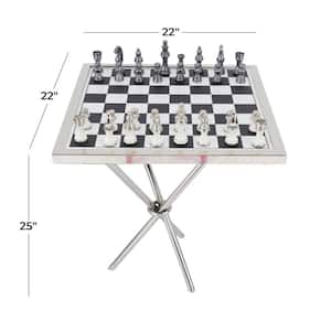 Silver Aluminum Chess Game Set