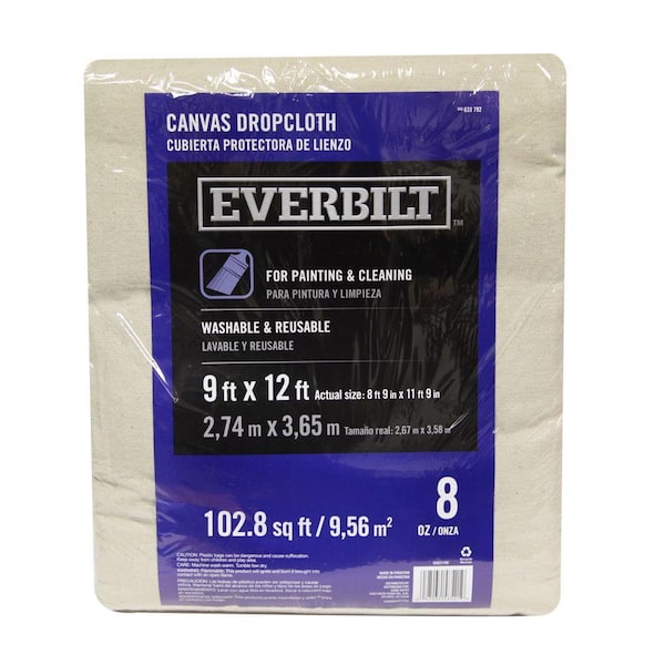 Everbilt 9 Ft x 12 Ft Canvas Drop Cloth 58531/4HD - The Home Depot