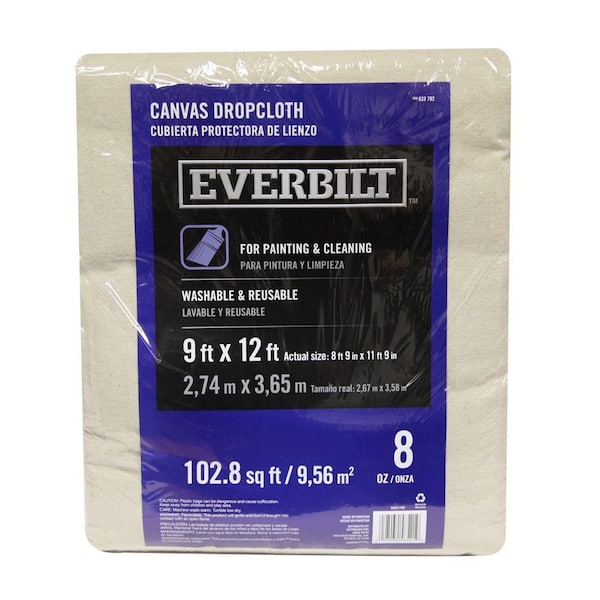 Everbilt 9 ft. x 12 ft. 8 oz. Heavyweight Canvas Drop Cloth