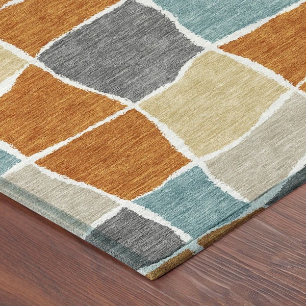 Chantille Machine Washable Indoor/Outdoor Abstract ACN2843 Orange 3 ft. x 5 ft. Area Rug