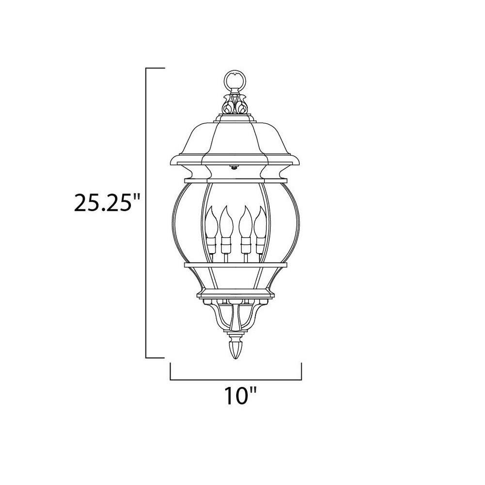 Crown Hill Black Aluminum 4-Light Outdoor Hanging Lantern