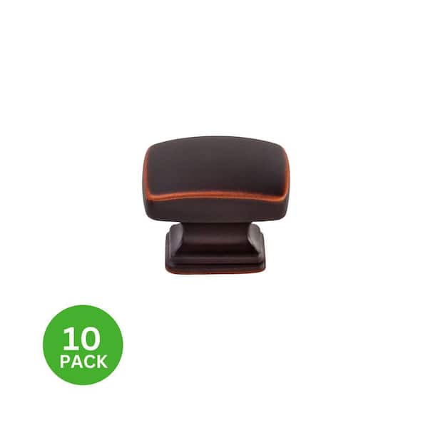 10-Pack Grayson 1-1/4 in. (32 mm) Traditional Oil Rubbed Bronze Rectangle Cabinet Knob