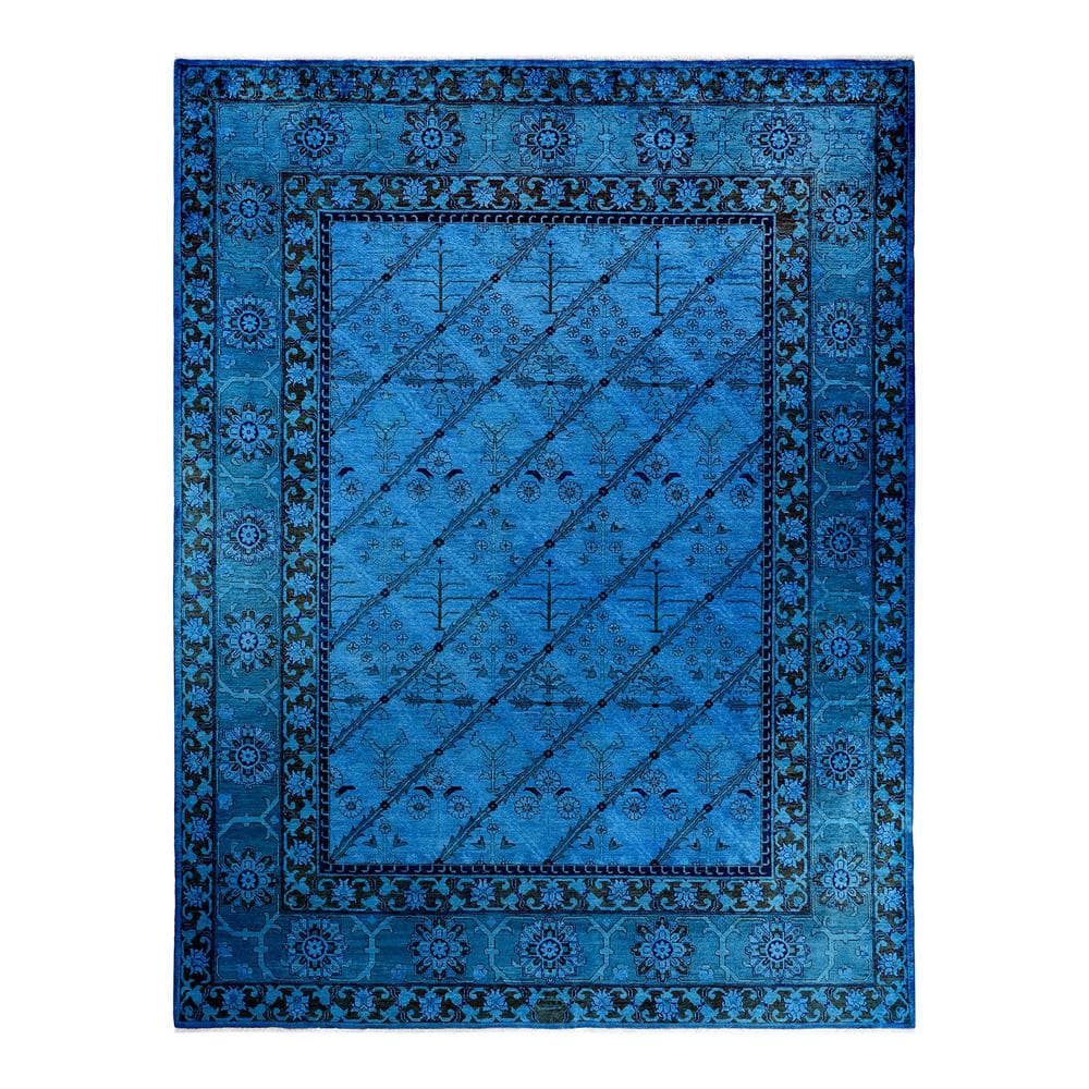 Contemporary Blue 9 ft. x 12 ft. Hand Knotted Overdyed Area Rug price history on PriceWatchPro