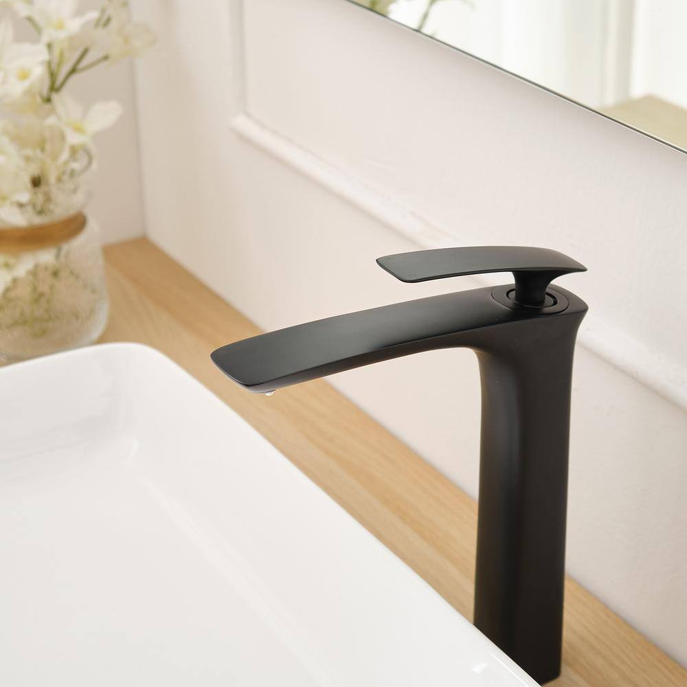 Matte Black Single Handle Vessel Sink Faucet