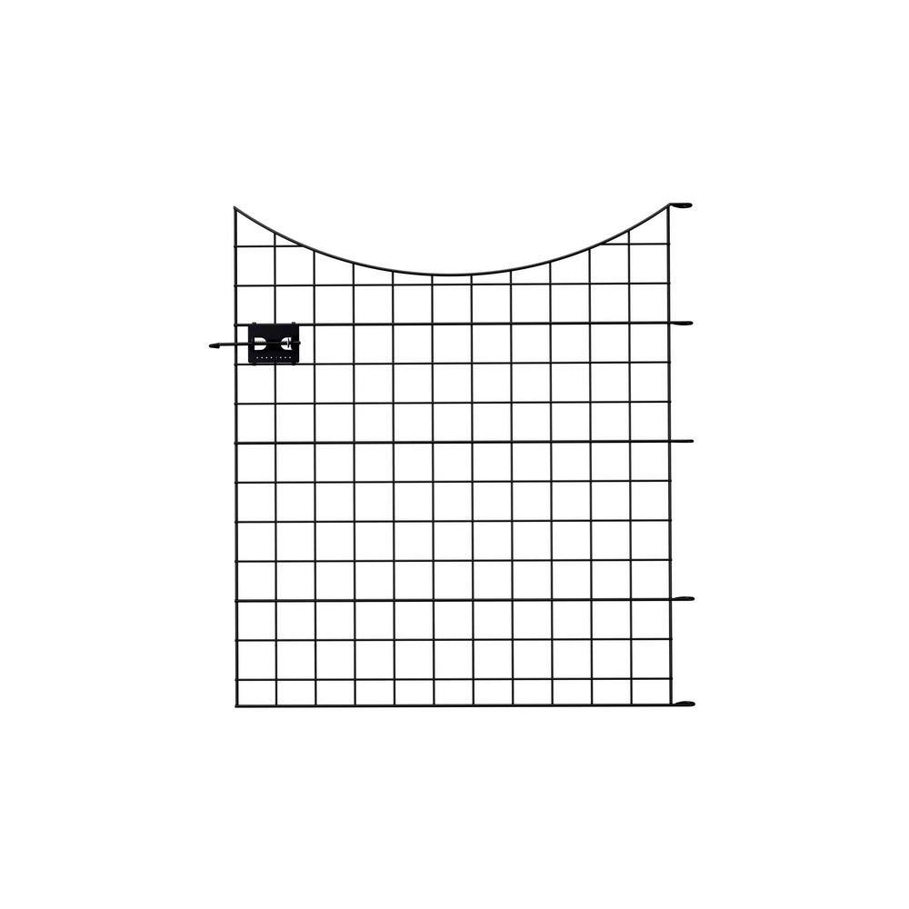 39in Black Powder-Coated Metal Garden Fence with Gate