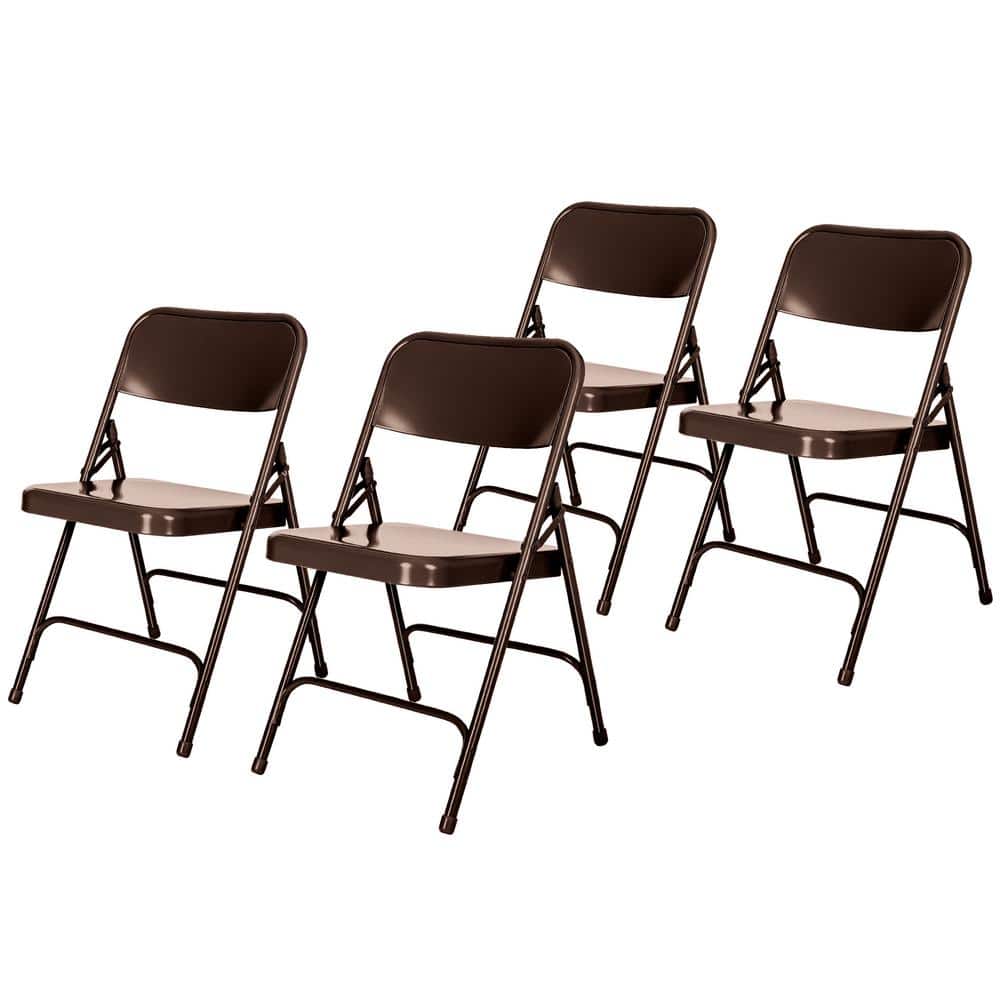 Bernadine Dining Folding Chair With Metal Seat, Brown, (Pack of 4) price history on PriceWatchPro