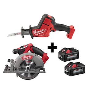 M18 FUEL 18V 6-1/2 in. Brushless Cordless Circular Saw & M18 FUEL HACKZALL Reciprocating Saw w/ (2) M18 6.0Ah Batteries