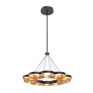 Maestro 33-in 1 Light 86-Watt Black/Gold Integrated LED Chandelier