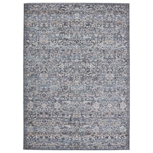 Abrielle Dark Blue/Gray 9 ft.6 in. x 12 ft. Oriental Rectangle Area Rug