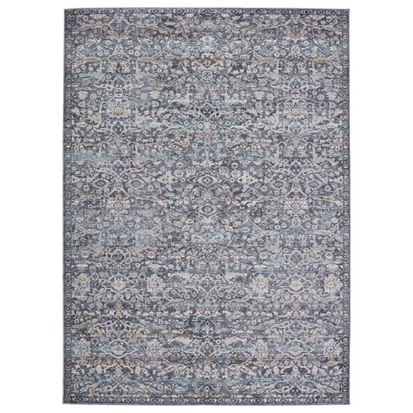Jaipur Living Abrielle Dark Blue/Gray 6 ft.7 in. x 9 ft.6 in. Oriental Rectangle Area Rug