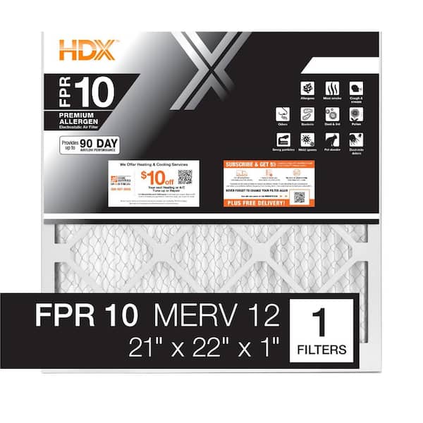 21 in. x 22 in. x 1 in. Premium Pleated Air Filter FPR 10, MERV 12