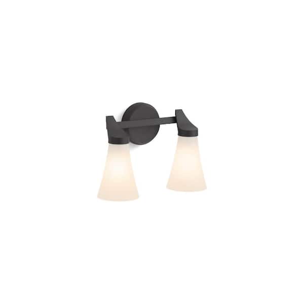 KOHLER Simplice 2-Light Matte Black Wall Sconce