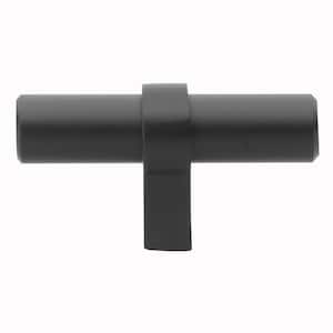 2-1/4 in. Matte Black Euro Style Solid T-Bar Cabinet Drawer Knobs (10-Pack)