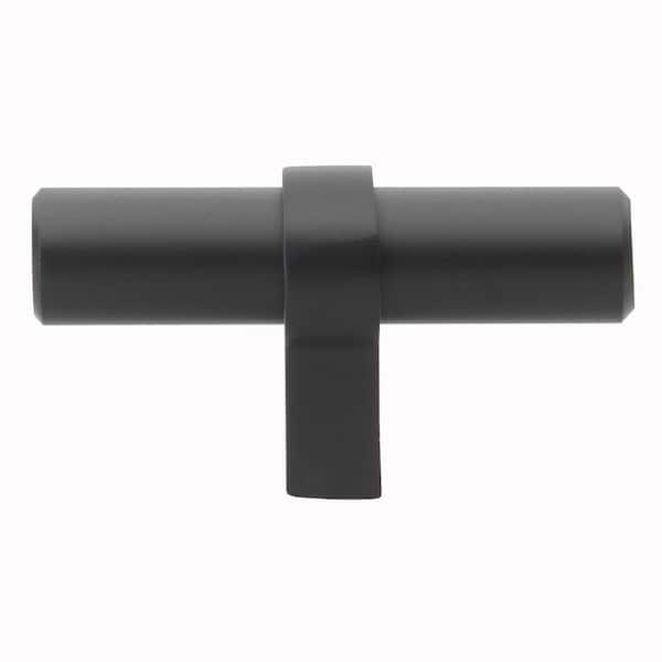 GlideRite 2-1/4 in. Matte Black Euro Style Solid T-Bar Cabinet Drawer Knobs (10-Pack)