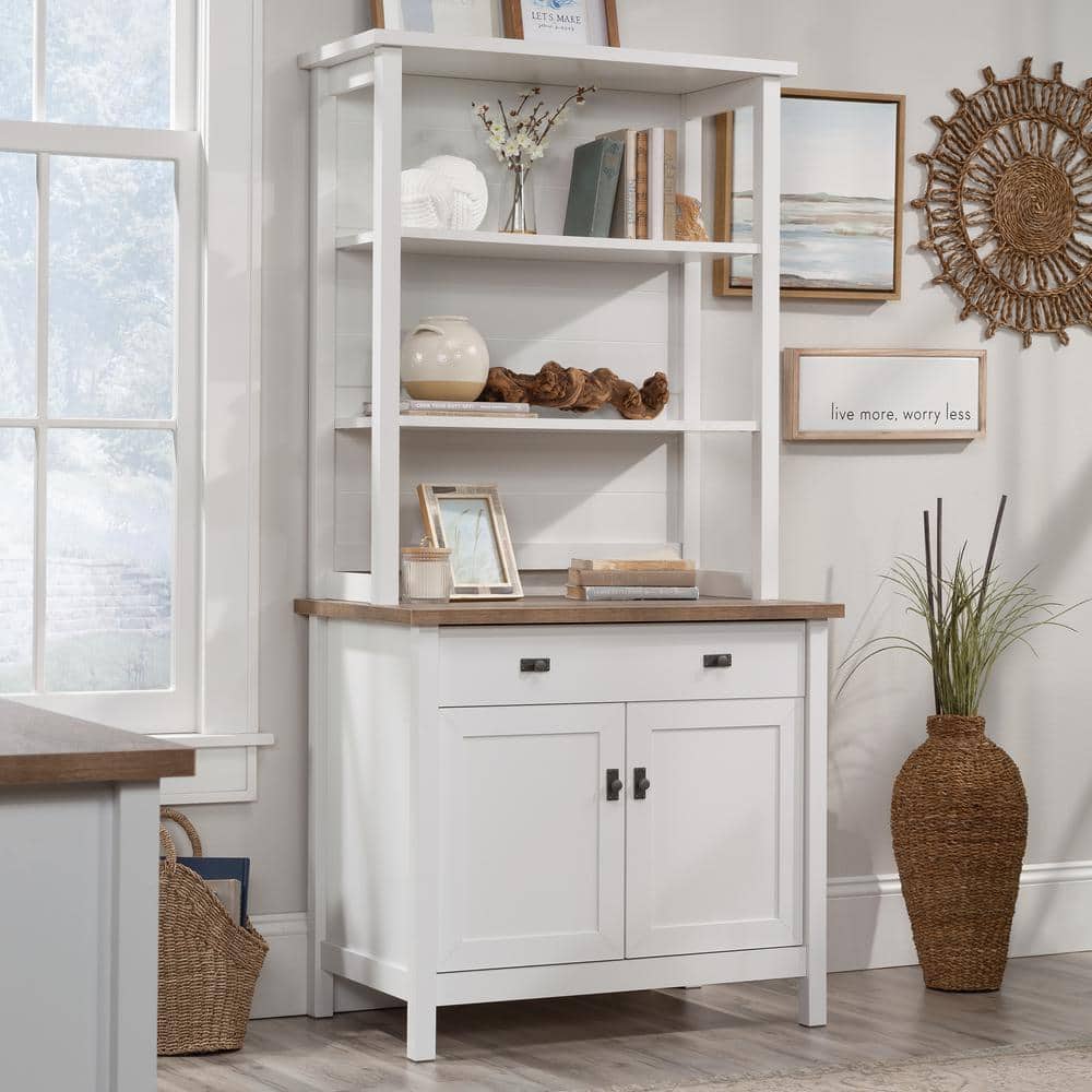 White Adjustable Cottage Road Library Hutch