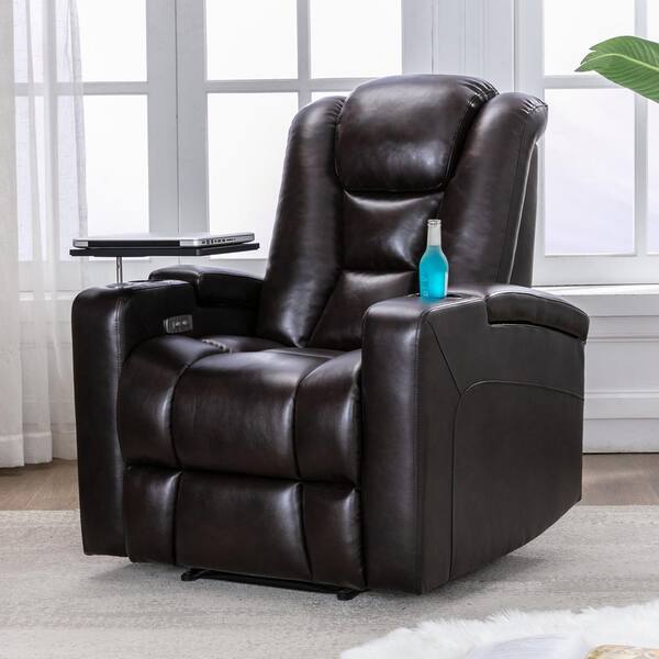 Usb Port And Cup Holder Rof000266a, Leather Power Recliner Chair With Cup Holder