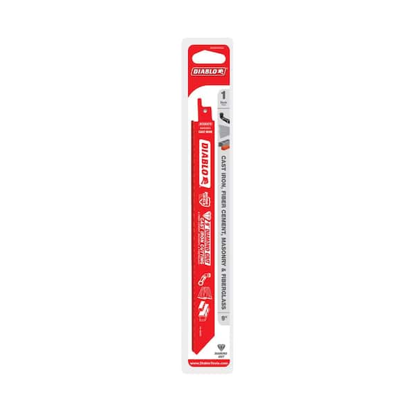 DIABLO 9 in. Diamond Grit Reciprocating Saw Blade for Cast Iron Cutting DS0930DGX The Home Depot