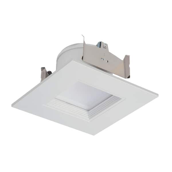 HALO RSQ4 Series 4 in. 4000K White Baffle Trim Integrated LED Recessed Square Retrofit LED Module at 800 Lumens 90 CRI