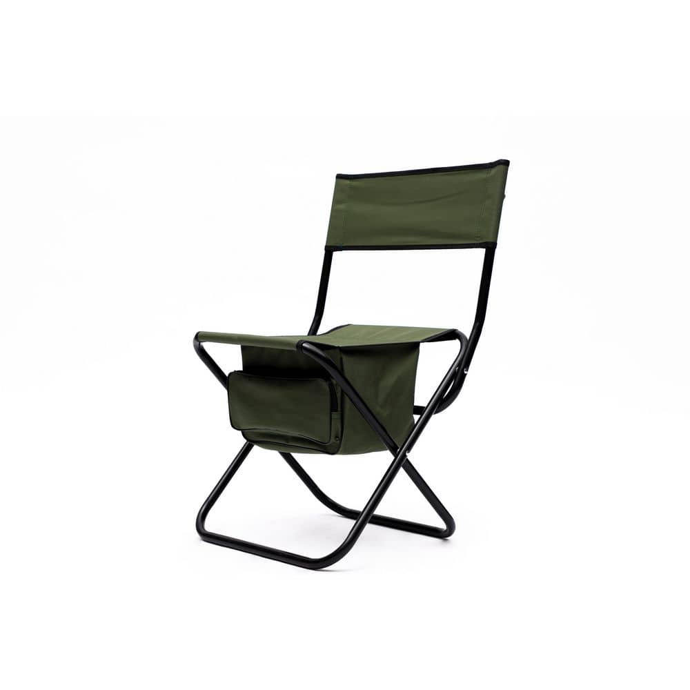 2-Piece Folding Portable Outdoor Fishing Camping Chair with Storage Bag in 