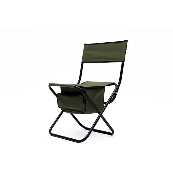 Unbranded 2-Piece Folding Portable Outdoor Fishing Camping Chair with Storage Bag in Green
