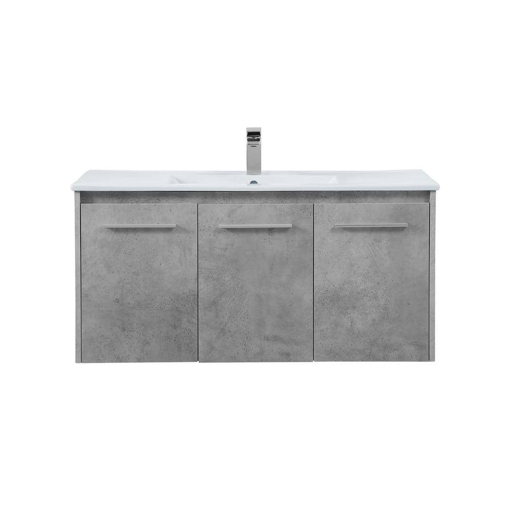 Simply Living 40 in. W x 18.31 in. D x 19.69 in. H Bath Vanity in Concrete 