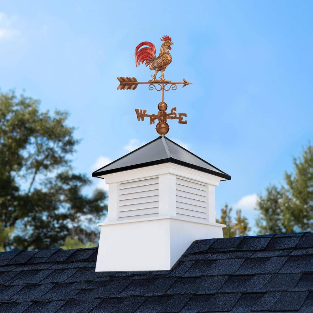 Manchester 30 in. x 30 in. x 67 in. Vinyl Cupola with Black Aluminum roof and Copper Bantam Red Rooster Weathervane price history on PriceWatchPro