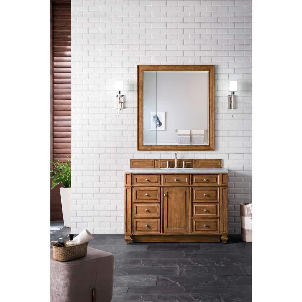 Saddle Brown 48" Single Vanity with Veneer Finish