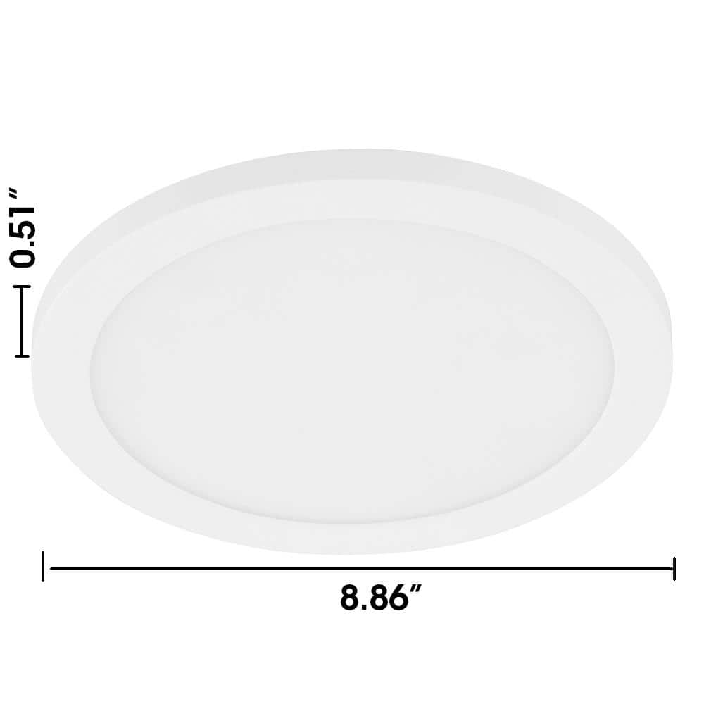 Eglo Trago 9" Contemporary Brushed Nickel LED Flush Mount Light
