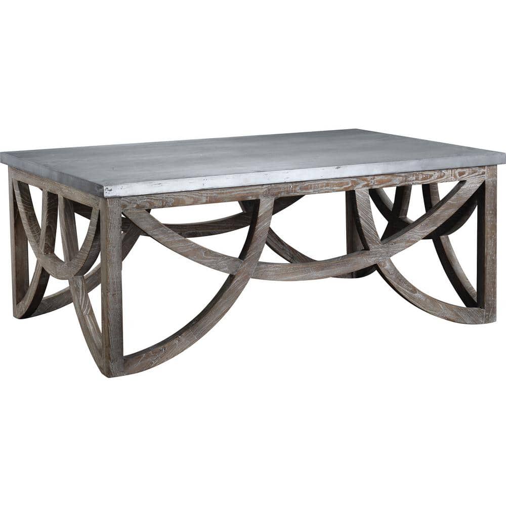 Aimee Rustic Industrial Pine Wood Coffee Table
