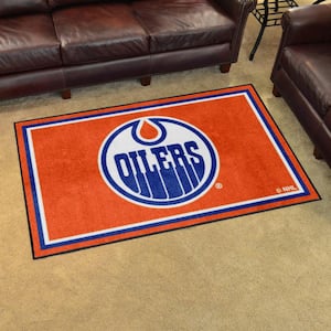 Edmonton Oilers Orange 4 ft. x 6 ft. Plush Area Rug