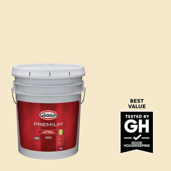 Glidden Premium 5 gal. PPG1106-1 Maiden Hair Semi-Gloss Interior Latex Paint