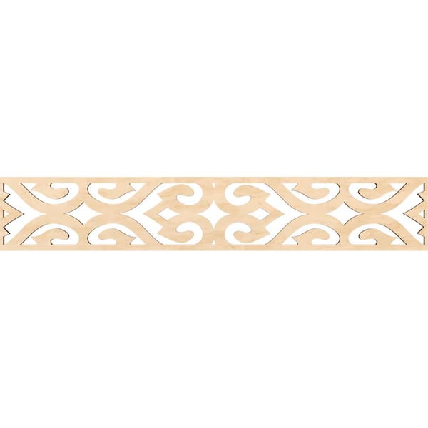 Ekena Millwork Keene Fretwork 0.375 in. D x 46.625 in. W x 8 in. L Birch Wood Panel Moulding