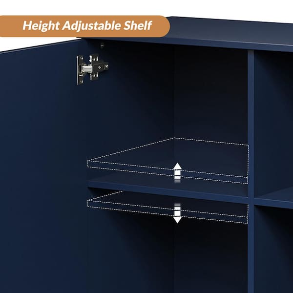 JAYDEN CREATION Kordt Modern 35 in. Tall 2-Door Accent Storage Cabinet with  Adjustable Legs and Shelves -Navy SCBSD0590-NAVY - The Home Depot