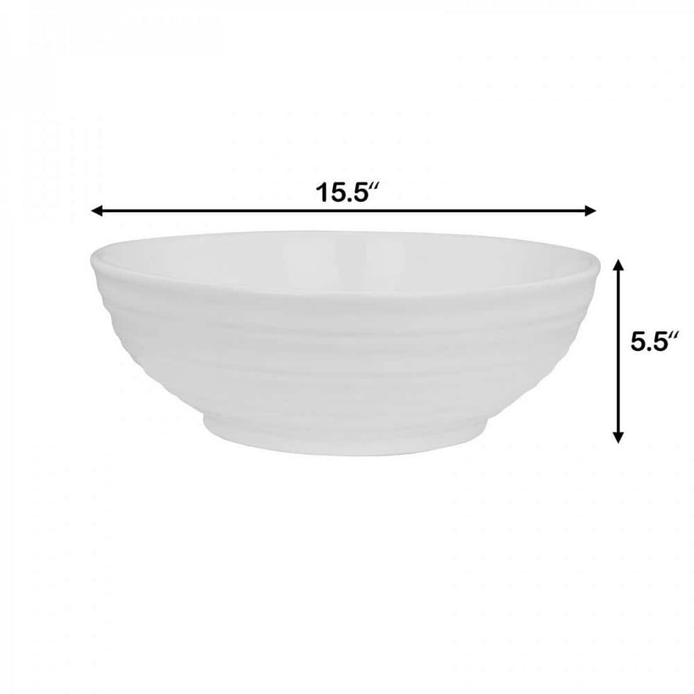 Cassini 15.5'' Glossy White Ceramic Round Above-Counter Sink