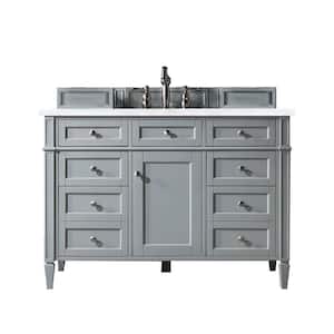 Brittany 48 in. Single Bath Vanity in Urban Gray with Solid Surface Vanity Top in Arctic Fall with White Basin