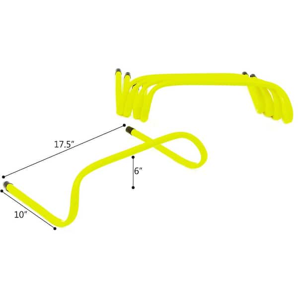 6 in. Soccer Training Adjustable Agility Speed Hurdles (Set of 5, Lime)