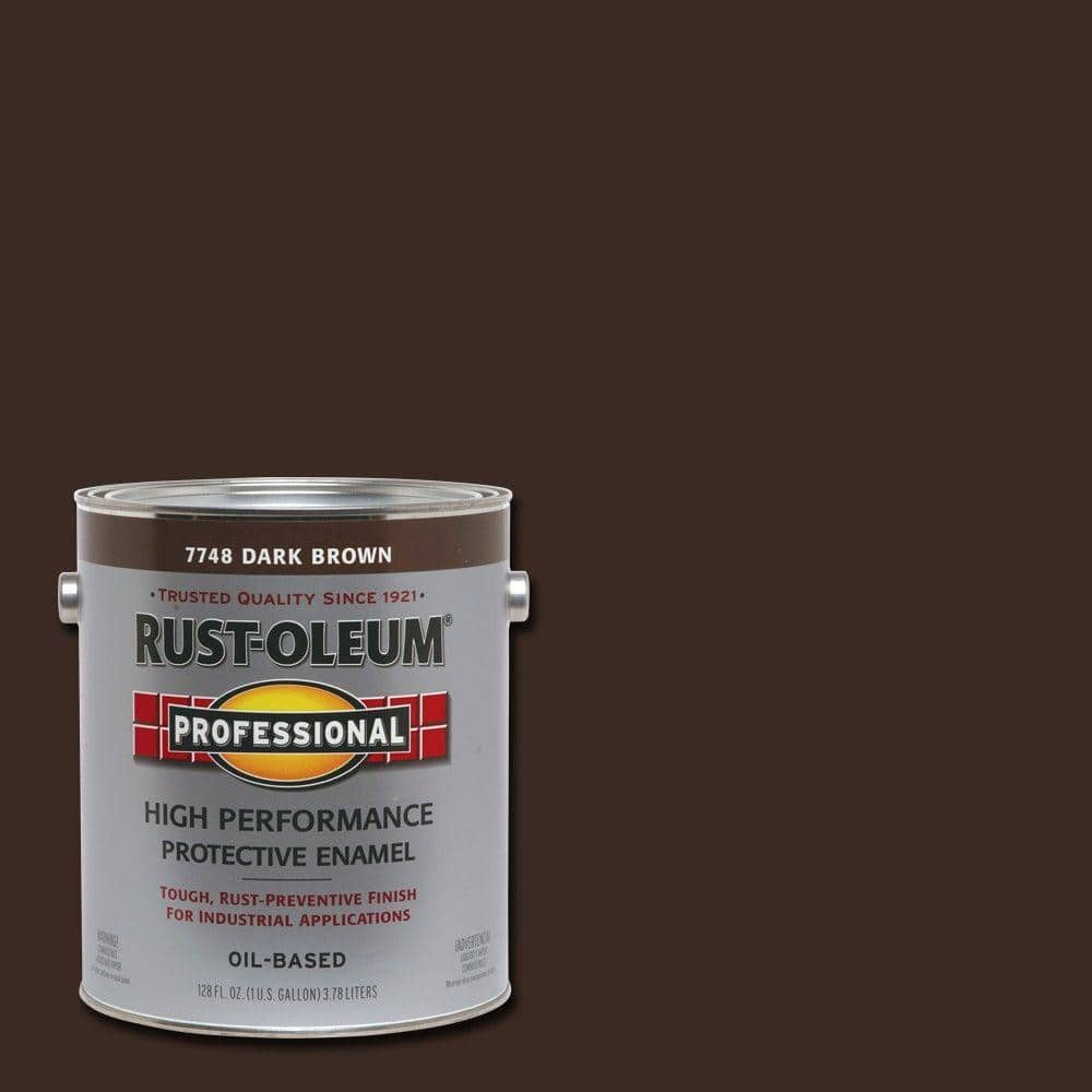 Rust Oleum Professional 1 Gal High Performance Protective Enamel Gloss Dark Brown Oil Based Interior Exterior Industrial Paint 2 Pack 7748402 The Home Depot