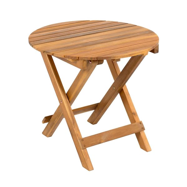 Tunearary 19 in. Striped Portable Wooden Folding Table
