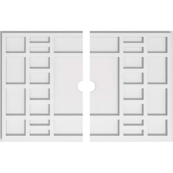 Ekena Millwork 30 in. W x 20 in. H x 2 in. ID x 1 in. P Beaux Architectural Grade PVC Contemporary Ceiling Medallion (2-Piece)