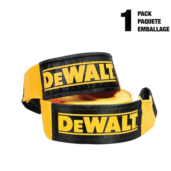 DEWALT Heavy Duty Recovery Tow Strap With Reinforced Loops, 1-Pack-6 in. x 50 ft., 75,000 lbs. Break Strength